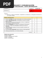 Pauta de Evaluación - Artículo Informativo.