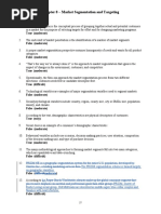 Chapter 8 - Market Segmentation and Targeting: True/False Questions