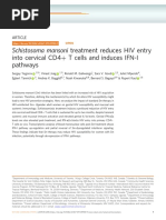 Schistosoma Mansoni Treatment Reduces HIV Entry Into Cervical CD4 + T Cells and Induces IFN-I Pathways