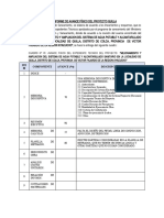 Informe de Avance Físico Del Proyecto Quilla