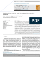 A Sand Production Prediction Model For Weak Sandstone Reservoir Inkazakhstan