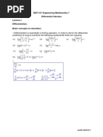 MAT-101 Engineering Mathematics 1 Differential Calculus Lecture-1 Differentiation: Basic Concepts To Remember