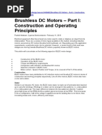 Brushless DC Motors - Part I: Construction and Operating Principles