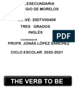 Ejercicio Cuadernillo de Ingles TO BE VERB 1°, 2° y 3°