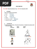 First Term Test: Full Name: Date