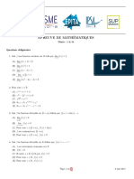 Concours Advance Sujet Corrige 2017 Maths