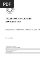 TEXTBOOK ANALYSIS IN AFGHANISTAN - Comparison of Mathematics' Textbooks of Grade 7-9