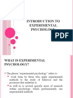 Introduction To Experimental Psychology