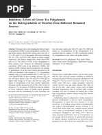 Inhibitory Effects of Green Tea Polyphenols On The Retrogradation of Starches From Different Botanical Sources