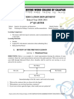 Basic Education Department 2 Quarter: School Year 2020-2021