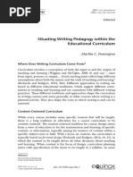 Situating Writing Pedagogy Within The Educational Curriculum