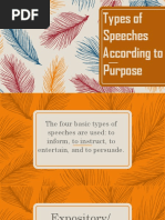 Types of Speeches According To Purpose