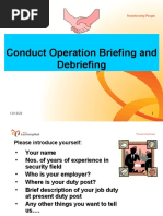 Header in Arial Bold 36pts: Conduct Operation Briefing and Debriefing