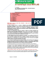 Modelisation Numerique Sous MATLAB PDF