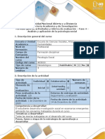 Guía de Actividades y Rúbrica de Evaluación - Fase 4 - Análisis y Aplicación de La Psicología Social PDF