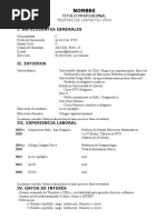 CV Nombre Apellido Profesion