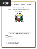 PROCESO DE SINTERIZACIÓN DE MINERALES DE Fe EN LA METALURGIA FERROSA