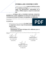 Acta de Entrega de Construcción