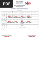 Student Teacher Schedule: Isabel National High School