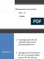 Cost and Management Accounting Term - II PGDM