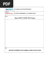 METHOD STATEMENT FOR PLUMBING SYSTEM INSTALLATION Rev-B - 16 Jan 2020