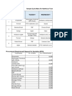 Sample Cycle Menu For Nutritious Food Products