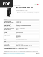 APC Smart-UPS SRT 2200VA 230V: Technical Specifications