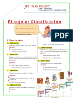 Clasificación Del Sujeto para Sexto Grado de Prrimaria