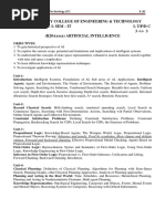 Malla Reddy College of Engineering & Technology B. Tech-Iii - Year - I - Sem - It L T/P/D C 3 - /-/ - 3 (R20Axxxx) Artificial Intelligence