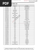 MAIN Electrical Parts List: Firmware