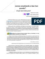 Qué Hacemos Enseñando A Leer Tan Pronto PDF