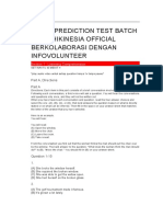 Toefl Prediction Test Batch 1 by Chikinesia Official Berkolaborasi Dengan Infovolunteer