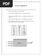 ECE-223, Assignment #5: Operation Control Input Output