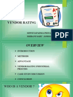 Vendor Rating: Shwetapadma Priyadarshini - 319Sm1010 SHIBANI SAHU - 319SM1018