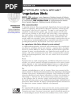 Vegetarian Diets: Nutrition and Health Info Sheet