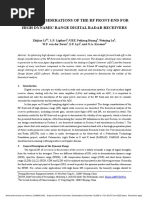 Design Considerations of The RF Front-End For High Dynamic Range Digital Radar Receivers