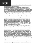 "'A MODEST PROPOSAL' Is An Ironical Essay."-Would It Be Possible To Read This Essay As A Serious One?