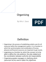 Organising: by Mrs I. Savo