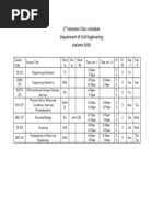 1st Semester Class Schedule - Autumn 2020