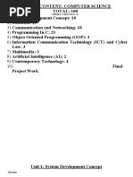 Course Content: Computer Science TOTAL: 100: System