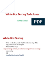 White Box Testing Techniques: Ratna Sanyal