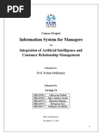 Information System For Managers: Integration of Artificial Intelligence and Customer Relationship Management