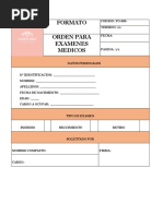 Formato Orden para Examenes Medicos