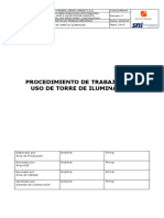 Procedimiento de Trabajo para Uso de Torre de Iluminacion: Sociedad Minera Cerro Verde S.A.A