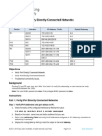 Packet Tracer - Verify Directly Connected Networks: Addressing Table