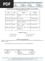 Circular of Lecture Series On Advance Analysis On Aar 0