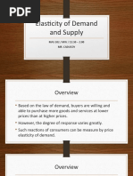 Elasticity of Demand and Supply: MAS 202 / MW / 12:30 - 2:00 Mr. Caducoy