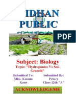 Hydrophonic VS Soil Growth