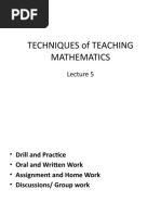 Lec 5. TECHNIQUES IN TEACHING MATHEMATICS