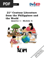 21 Century Literature From The Philippines and The World: Quarter 1 - Module 3